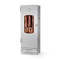 KAISER COMPANY '100' Hochwertiger Räucherofen/Räucherschrank aus Edelstahl - Holzbefeuerung I Tragbarer Smoker 110 cm I Perfekt zum Räuchern I Passen bis zu 15kg Fleisch I mit Zubehör I NICHTROSTEND