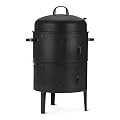 Amazon Basics Outdoor-Räucherofen mit Eingebautem Thermometer, 2 Ebenen, Einstellbare Luftzufuhr, 40,6cm, Schwarz