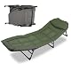 Eikuavons Karpfenliege zum Angeln 195 x 65 x 32 cm Faltbares Feldbett mit Tragetasche Bedchair bis 150kg belastbar Campingliege Gepolstert Gartenliege Campingbett Fischerliege Grün