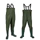 SWANEW Wathose Anglerhose Hose 70D Nylon Composite PVC Teichhose, mit rutschfesten Gummistiefeln, Hochwasserhose, geeignet für Baustellen, Angeln, Bauernhöfe, Gärten (L 42/43)