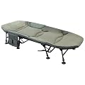 MK-Angelsport Karpfenliege XXL Vlies Angelliege Bed Chair 8-Bein Liege mit Matratze (195 x 84 x 40 cm) Campingliege Gästebett Fischerliege belastbar bis ca. 160kg