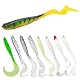 XPEX 8 Stück Gummifische Hecht Und Zander Mit Twisterschwanz 12Cm 6G, Mit Hakentaschen Für Offset Haken Und Standard Jigköpfe XPEX 8 Stück Gummifische Hecht Und Zander Mit Twisterschwanz 12Cm 6G, Mit Hakentaschen Für Offset Haken Und Standard Jigköpfe