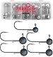 Paradox Fishing Premium Jigköpfe Set (5g/7,5g/10g/12g/15g) 25-teilig je 5/4 Jighaken I Jig Köpfe Gummifisch mit Jighead für Gummifische Zander Angelzubehör