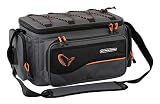 Savage Gear System Box Bag L (24x47x30cm) Tasche inkl. 4 Köderboxen, Angeltasche, Ködertasche zum Spinnfischen, Anglertasche inkl. Angelboxen, Tasche für Kunstköder