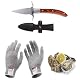 Kaqisen Austernmesser Oyster Knife Set Austernöffner Schnittfeste und Handschuhe für Muscheln Oder Hartkäse Geeignet Holzgriff Edelstahl (Rot, Grande/L) Kaqisen Austernmesser Oyster Knife Set Austernöffner Schnittfeste und Handschuhe für Muscheln Oder Hartkäse Geeignet Holzgriff Edelstahl (Rot, Grande/L)