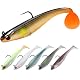 TRUSCEND Angelköder Gummifische Kunstköder Gummiköder Set Fische Angeln Forelle Zander & Barsch Köder Jigköpfe, BKK/VMC-Haken, Japan-Formel, Süßwasser-Salzwasser-Fischen Geschenk für Männe