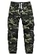 APTRO Herren Cargo Hose Camouflage Hose Elastische Taille Arbeitshose Lange Baumwolle Leichte Hose mit 8 Tachen LT42 Camo Grün M