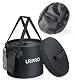 URPRO Faltbarer Eimer, 20 l Faltbarer Wassereimer, leicht, tragbar, für Angeln, Camping, Outdoor, Picknick, Wandern, Strand, Autowäsche, Garten, Schwarz