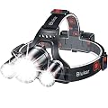 Blukar Stirnlampe LED Aufladbar, Superhell 8000L Zoombar Kopflampe