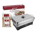 BROWIN Edelstahl Tischräucher-Set mit Thermometer 330010 |inkl. Holzhackschnitzel | Tischräucherofen | Fisch & mehr Grillen und Räuchern | Camping-Zubehör