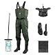 SWAWIS Wathose Herren Wasserdicht Anglerhose für Erwachsene Armeegrün 46W
