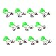 Angel Klingel, 10 Pcs Angel Glocke, Bissanzeiger Angeln Glocke, Glocke Angeln für Das Meeresfischen im Freien Angelruten Angelzubehör, Metall(Grün und Silber Ton)