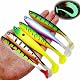 Njord Kalastus Gummifische Zander & Hecht Köder Set - 6 Stück, 12 cm, 10g | Mit Hakentaschen für Standard Jigkopf & Offsethaken | Fängige Farben