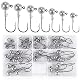 UNOLIGA 49pcs Angelhakenset Jigköpfe, Scharfen Jighaken Dropshot Haken für Gummifische, Karpfen Bleikopf-Angelhaken Offset Haken (1/2/3,5/5/7/10/14 g)