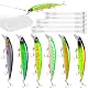 Wobbler Hecht , Schwimmender Minnow 14cm 22g ABS Wobbler Set Hecht | 6 Stück 3D Fischauge, Weitwurf Design, Hecht Zander Barsch, Inklusive Box Stahlvorfach