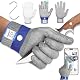 AmzFirst Schnittschutzhandschuhe küche, Leistungsfähiger Level 9 Schutz, Touchscreen Edelstahl Draht Metall Mesh Arbeitshandschuhe, Kettenhandschuh, Mandolinen Handschuhe, 1 Stück, größe 7/S