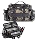 YUEMING Angeltasche, Fishing Angeltasche, Angelkoffer Forellen-Tasche Angeln mit gepolstertem Schultergurt und Tragegriffe Anglertasche, Allzwecktasche, Karpfentasche für Angler（Schwarze Camouflage）