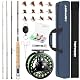TOPFORT Fliegenfischrute und Rolle Combo Starter-Set, 4-teilig, leicht, Ultra-tragbar, Graphit, 5/6, komplettes Starterpaket mit Tragetasche