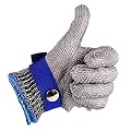 CPTDCL Schnittfeste Handschuhe,316L Mesh Cut Resistant Handschuhe aus Edelstahl Küchenmetzger Sicherheit Arbeitshandschuh Stufe 5 Schutz (L)