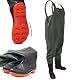Hitbaits Omega Wathose Größe 43-46 – 100% wasserdichte Gummi-Anglerhose mit Rutschfester Sohle, verstellbaren Hosenträgern, PVC Anglerwathose für Männer, Watstiefel zum Angeln & Arbeiten im Wasser