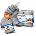 2x Paar (4Stk.) Schnittschutzhandschuhe Arbeitsschutzhandschuhe Gr M/9 (weitere Varianten Gr S/8, L/10 & XL/11 - Staffelpreise), Gartenhandschuh, für Arbeit, Garten und Küche, Grifffest, TÜV-geprüft