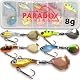 Paradox Fishing Infinity Jig Spinner 5er Set 8g - Spin Jig zum Barsch Angeln Barsch Köder Zander Hecht Spinnerbait Spinn Köder – Barschköder Paradox Fishing Infinity Jig Spinner 5er Set 8g - Spin Jig zum Barsch Angeln Barsch Köder Zander Hecht Spinnerbait Spinn Köder – Barschköder