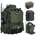 Goture Angelrucksack 45L mit 4 Köderboxen, 2 Rutenhaltern, Regenschutz