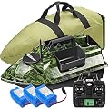 Bilbear GPS Köderboot Futterboot mit Echolot und GPS Köderlieferboot Karpfenfischen Angelköderboot,Fischfinder mit Sonarsensor,Ersatz-Akku,Handtasche (Camo Boot)